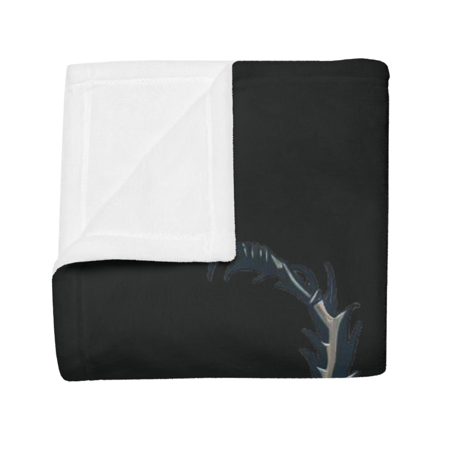 Carved Beetle - Black Plush Fleece Blanket