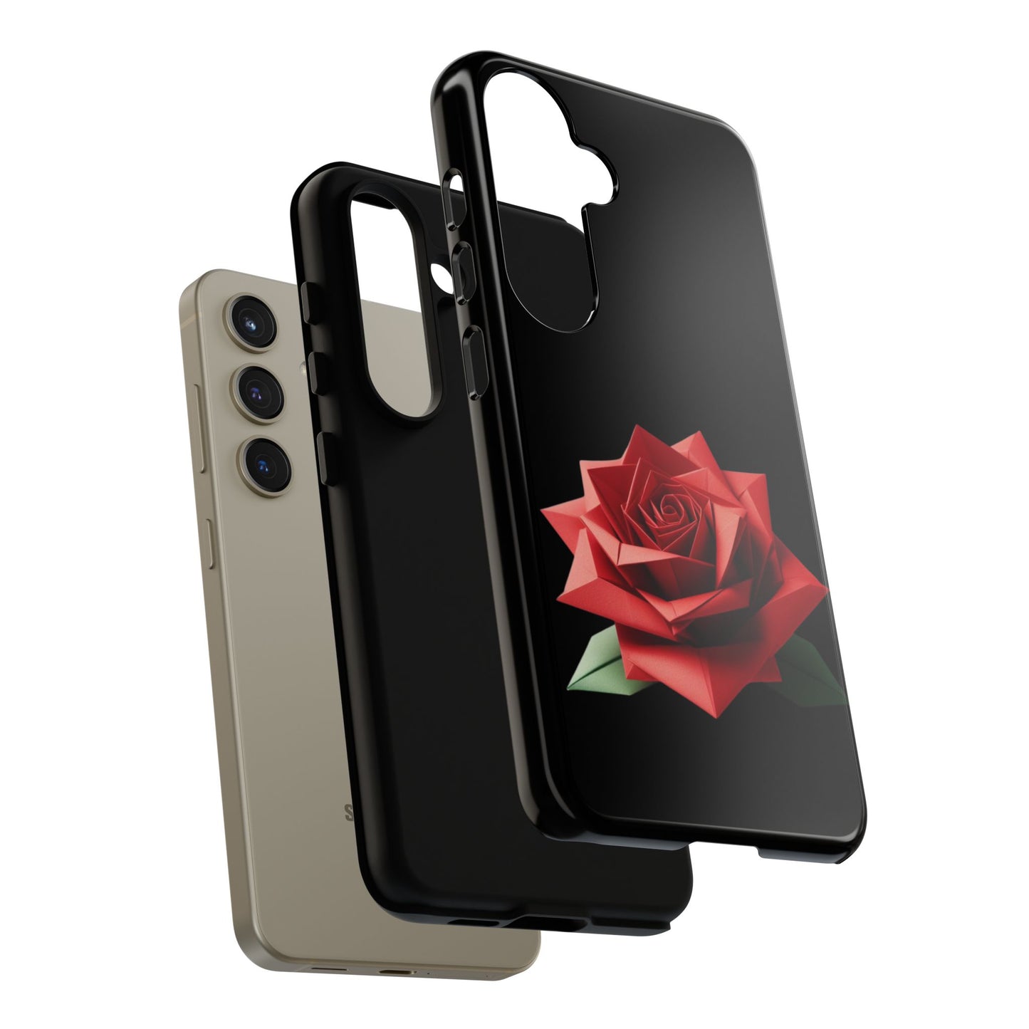 Origami Red Rose Tough Cases iPhone/Google/Samsung