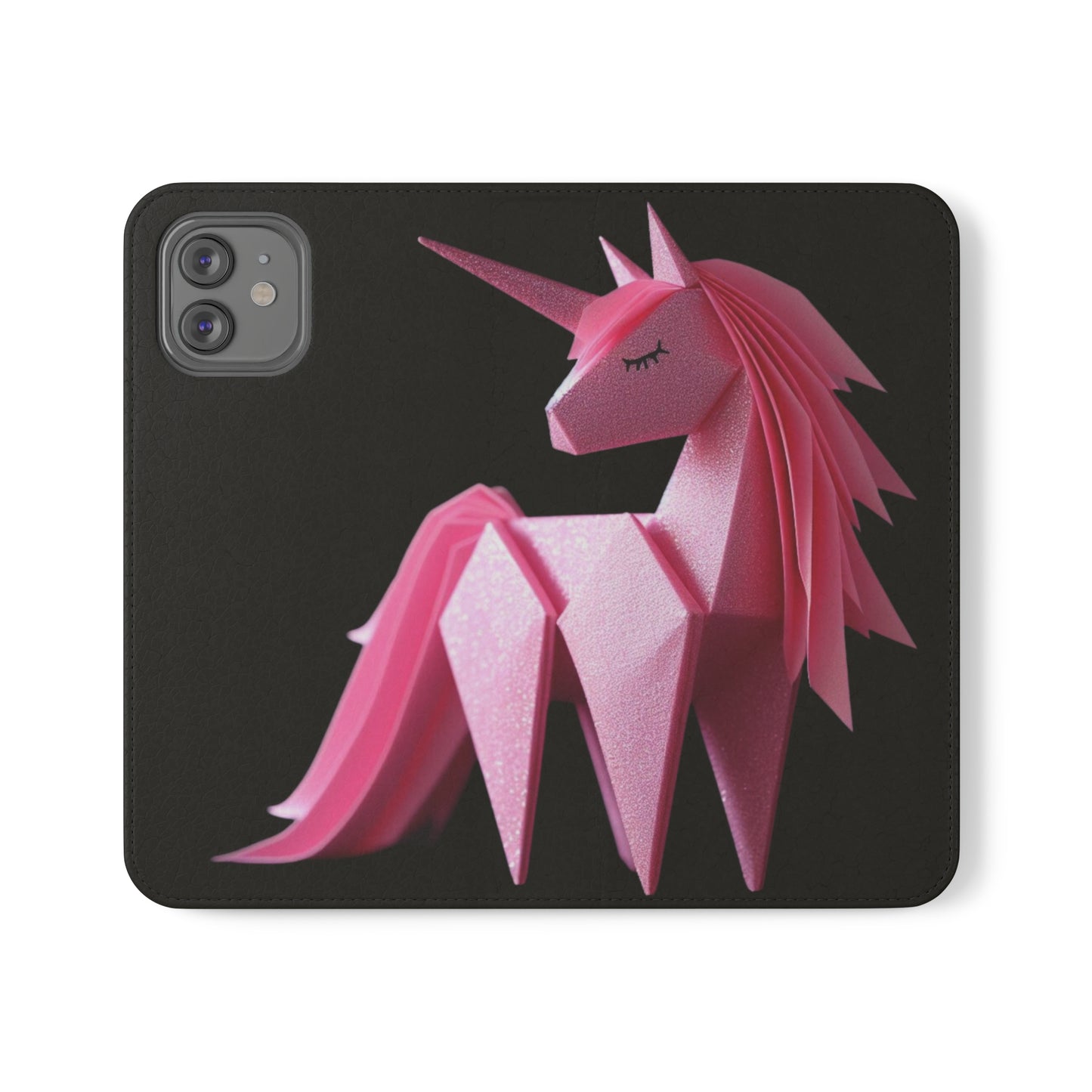 Origami Pink Unicorn Flip Cases iPhone/Samsung