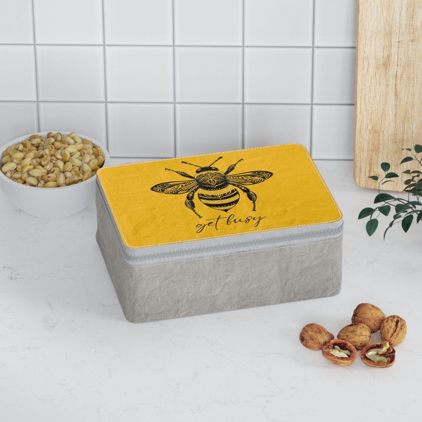 Get Busy Bee Paper Lunch Bag - yellow