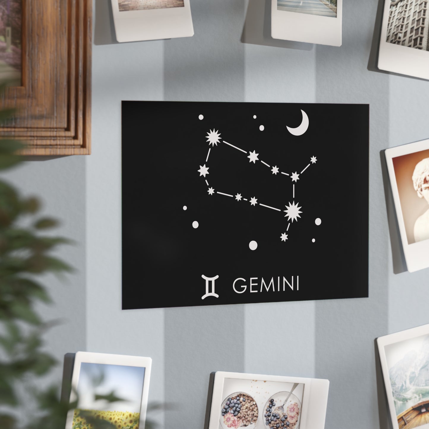 Gemini Starmap Unframed Prints - black