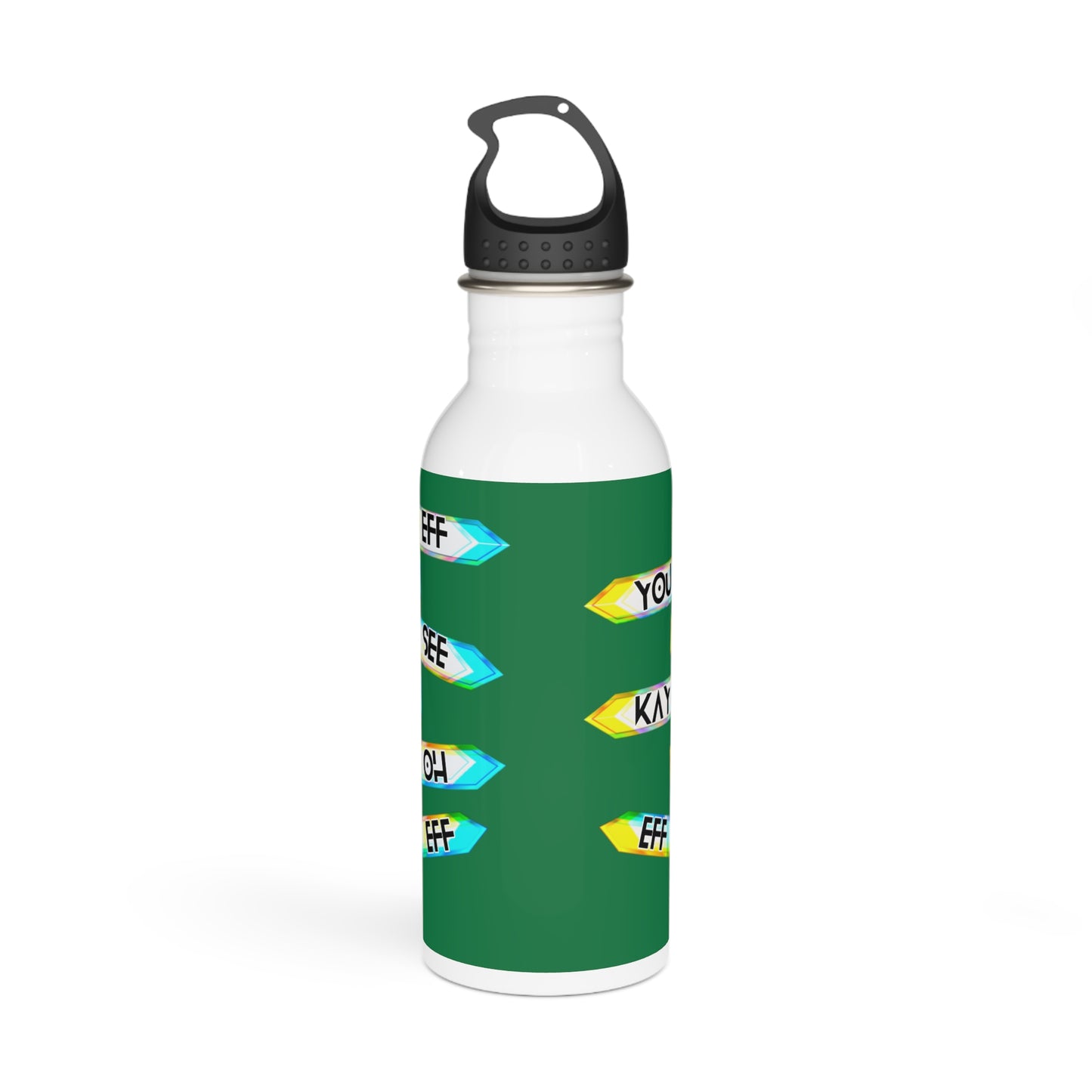 Eff You See Kay Oh Eff Eff Stylish Stainless Steel Water Bottle - Eco-Friendly, Durable, Perfect for On-the-Go - Green