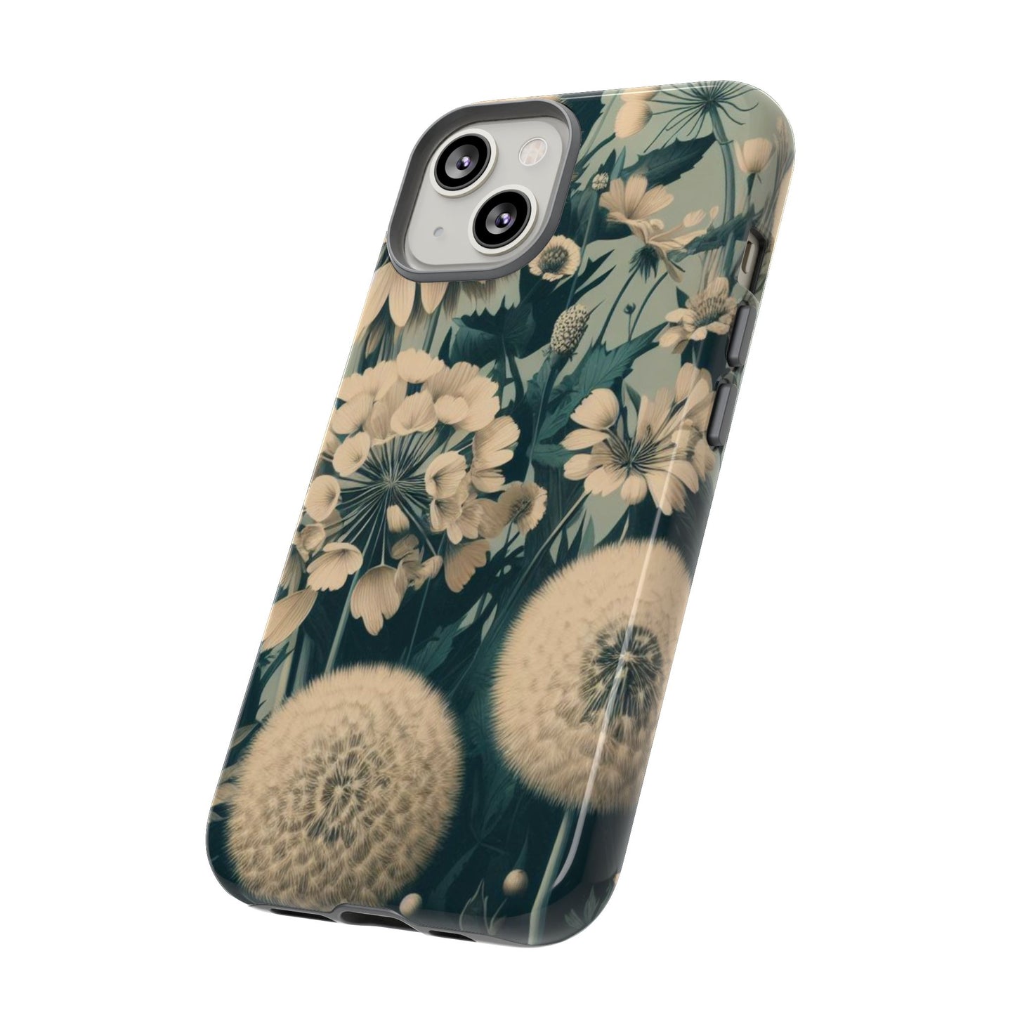 Blue & Cream Flowers Tough Cases iPhone/Google/Samsung