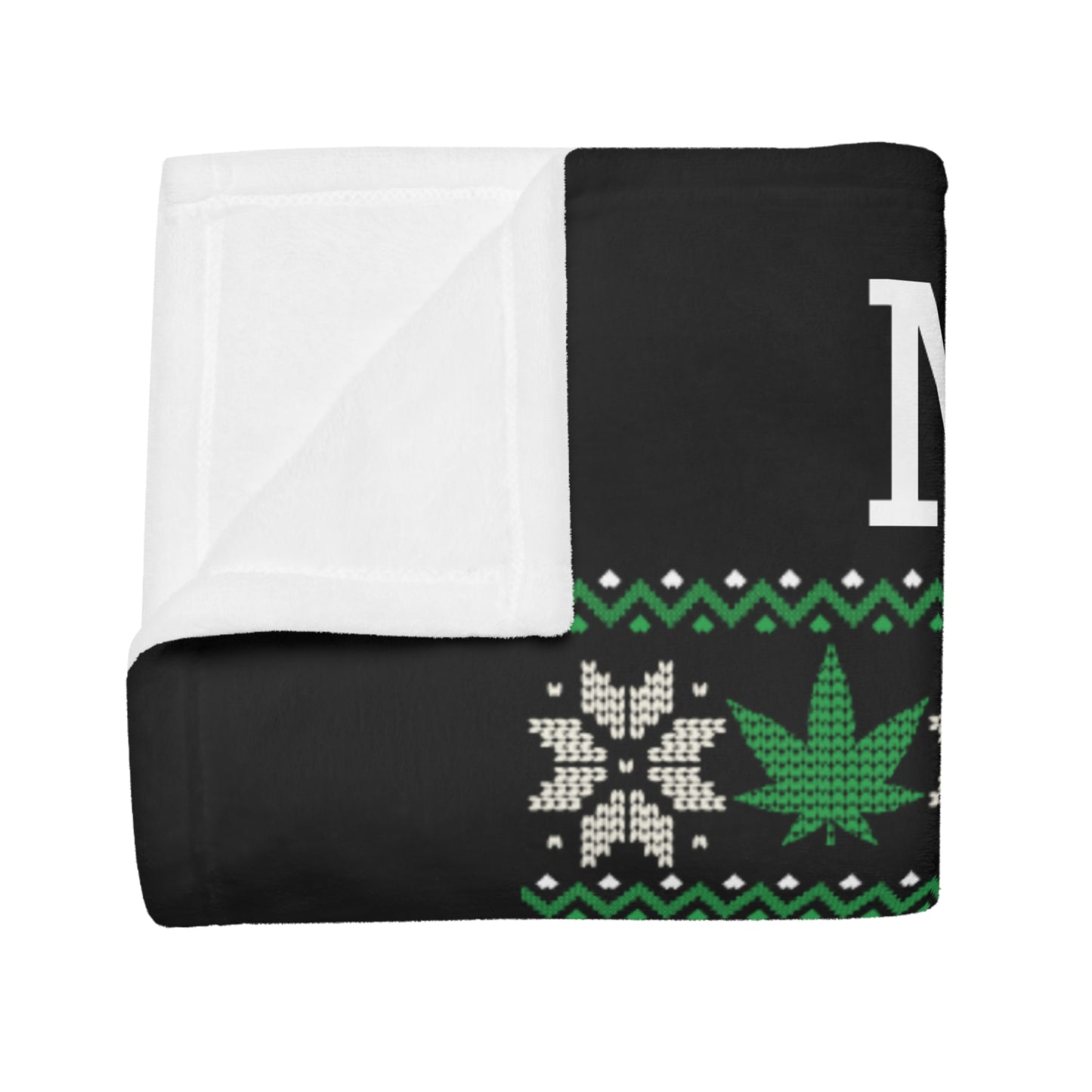 Ugly Christmas Sweater - Weed Plush Fleece Blanket