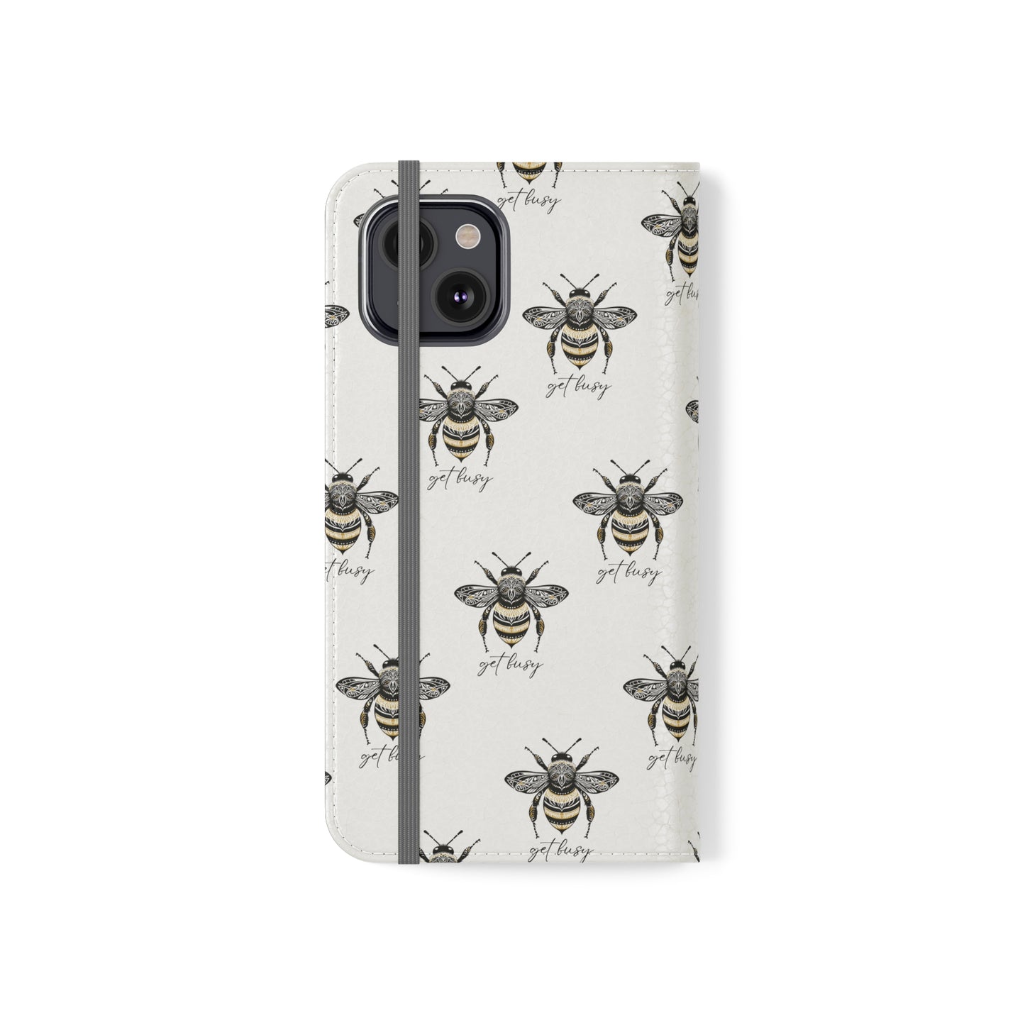 Get Busy Bee Flip Cases for iPhone/Samsung - white