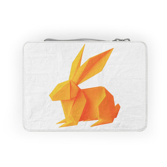 Origami Bunny - orange  Paper Lunch Bag - white