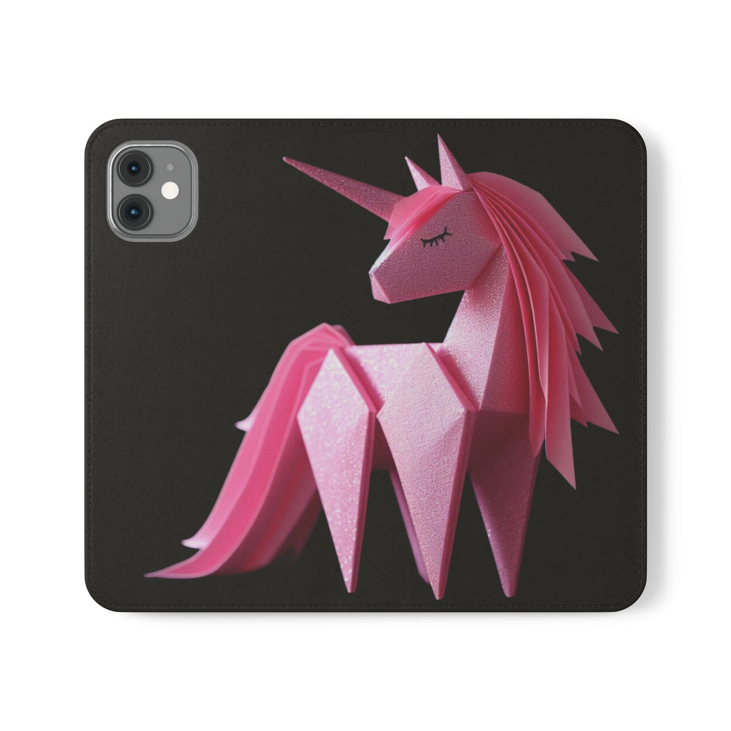 Origami Pink Unicorn Flip Cases iPhone/Samsung