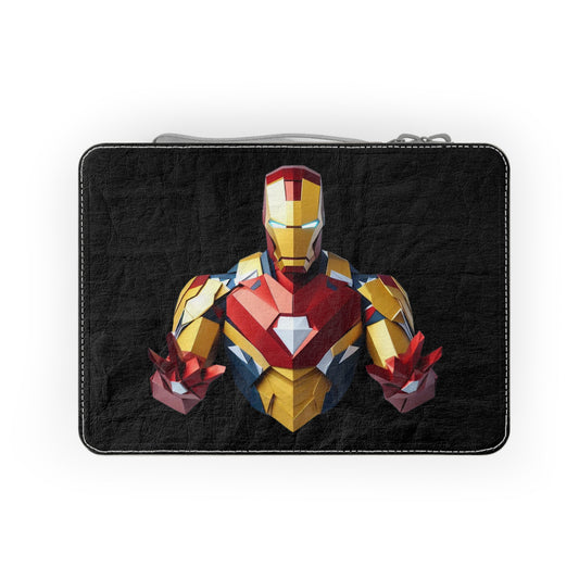 Origami Ironman Paper Lunch Bag - black