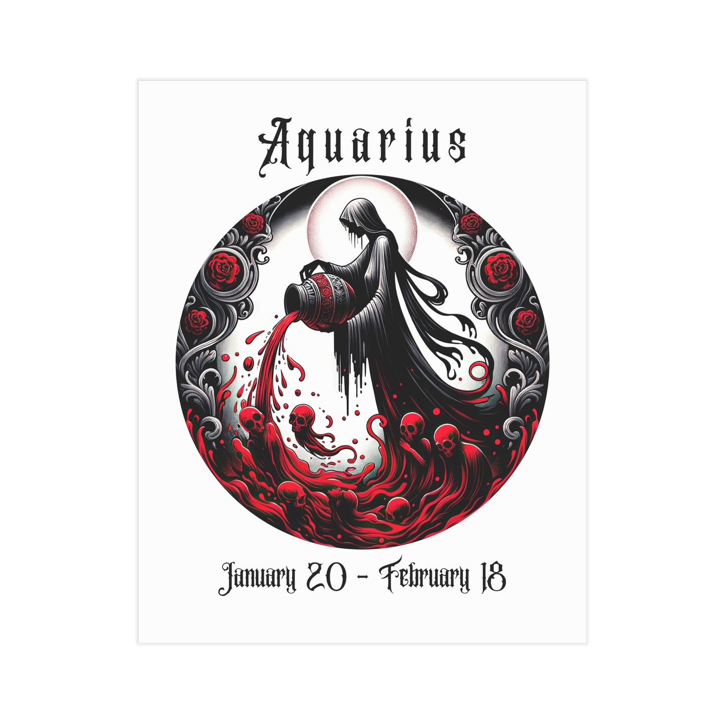 Gothic Aquarius Unframed Prints - white