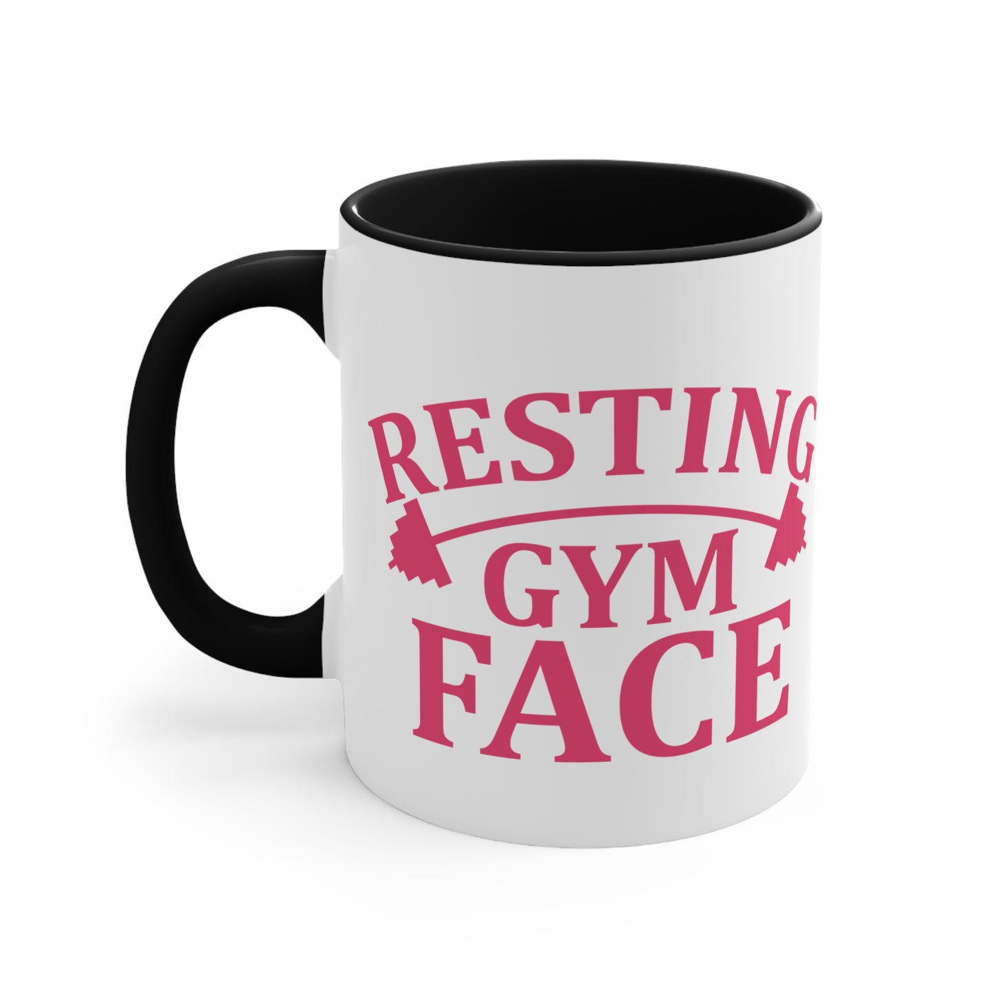 Resting Gym Face Workout Colorful Accent Mug 11oz - For Gym Fitness Enthusiasts