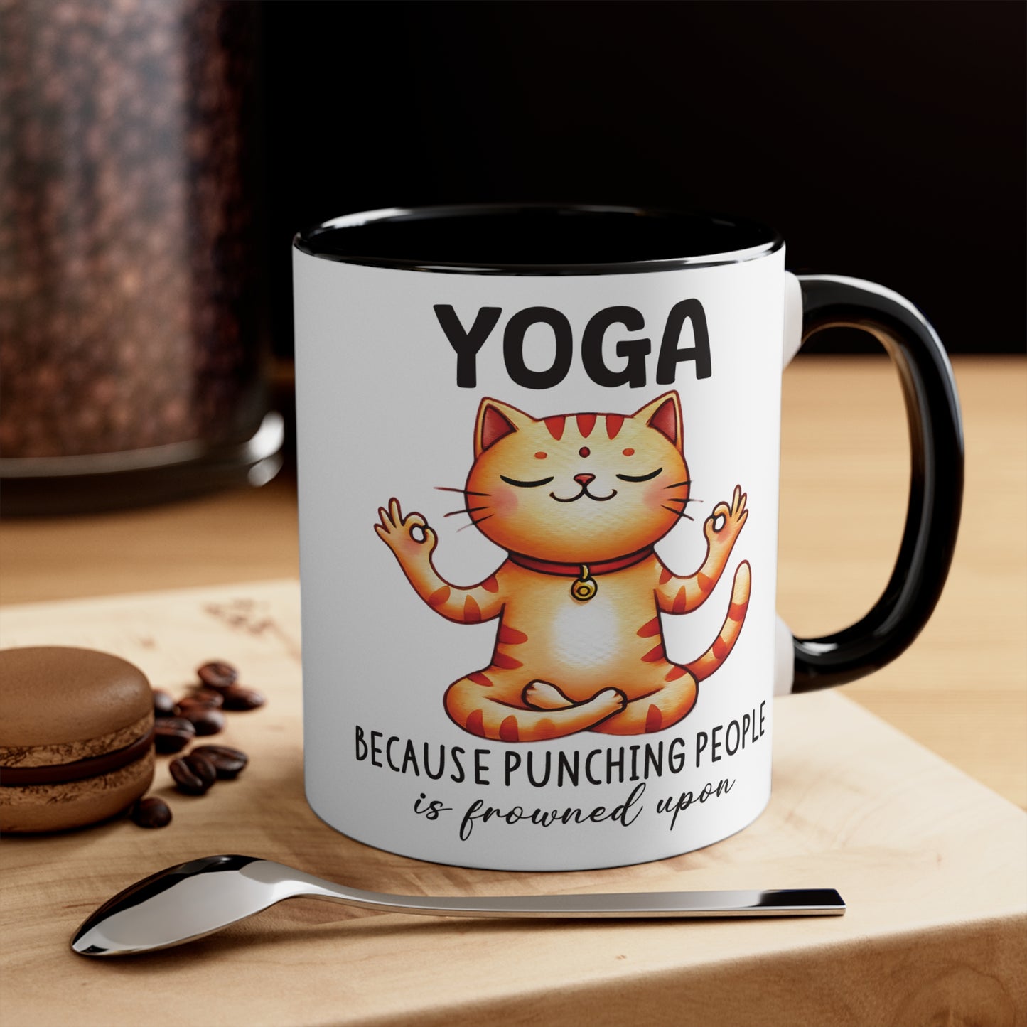 Punching People Color Accent Mug 11oz - Zen Meditation Gift