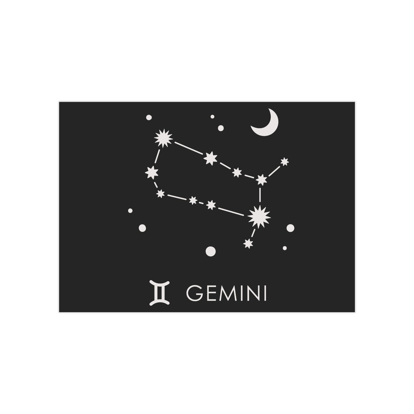 Gemini Starmap Unframed Prints - black