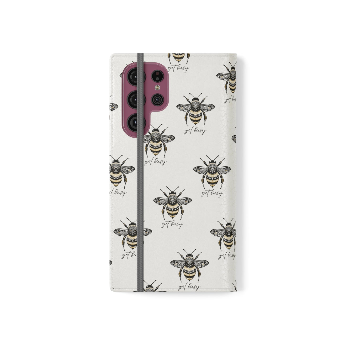 Get Busy Bee Flip Cases for iPhone/Samsung - white