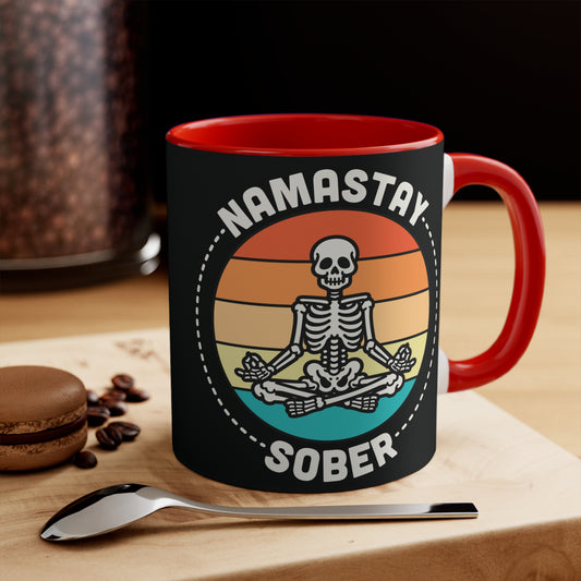 Namastay Sober Color Accent Mug 11oz - Zen Meditation Gift