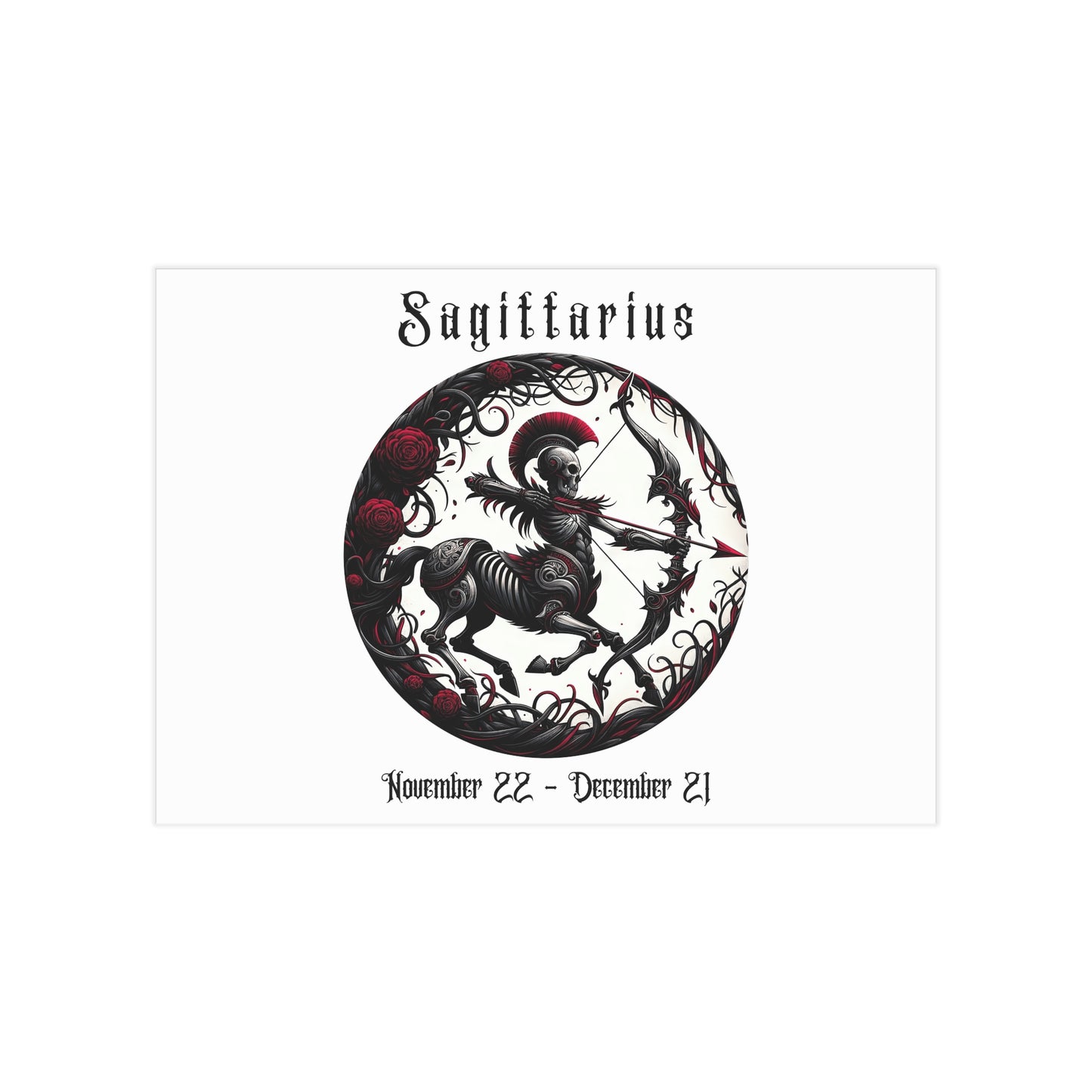 Gothic Sagittarius Unframed Prints - white