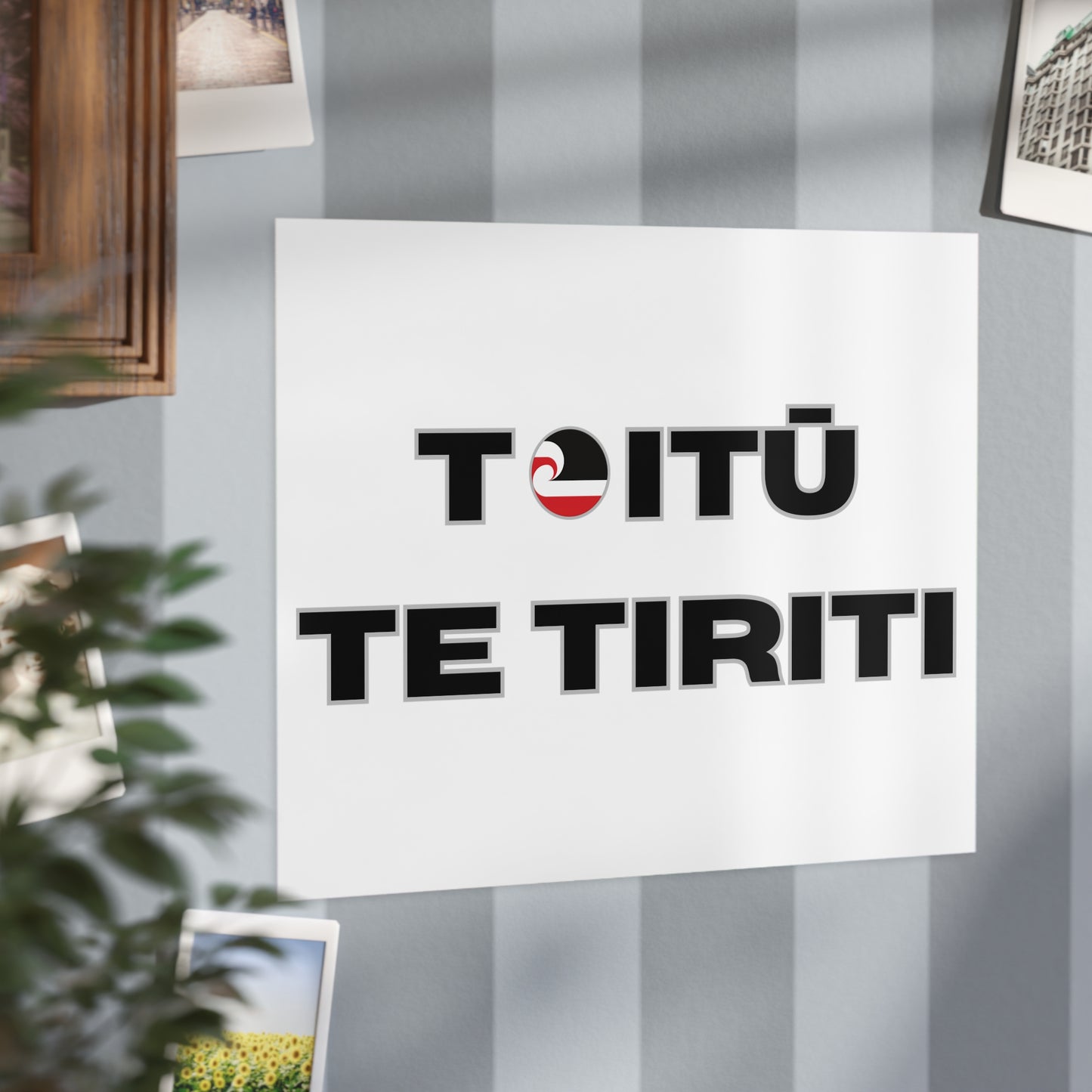 Toitū Te Tiriti Unframed Prints - white