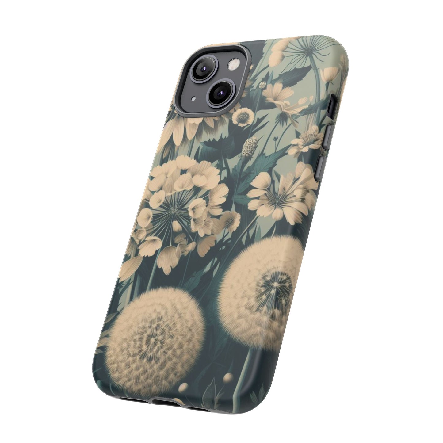 Blue & Cream Flowers Tough Cases iPhone/Google/Samsung