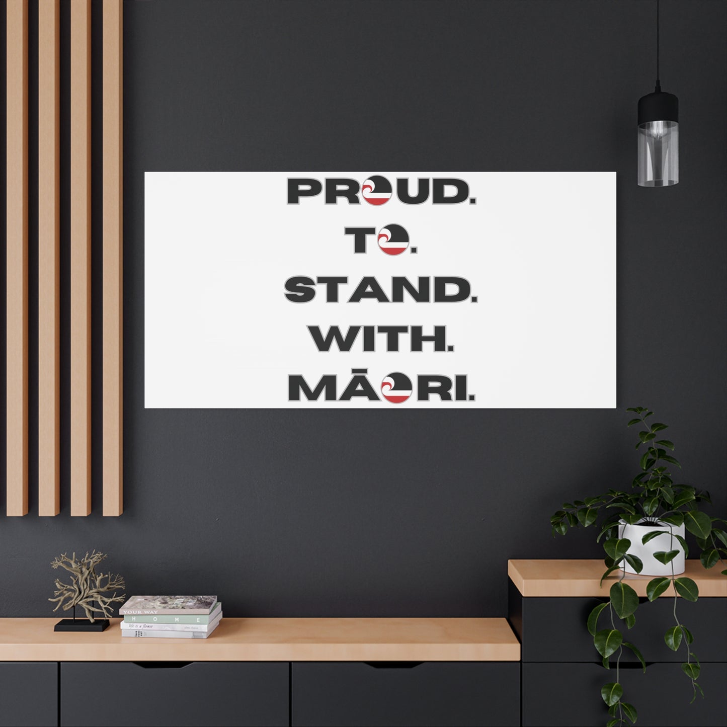 Proud. To. Stand. With. Māori. Classic Canvas - White