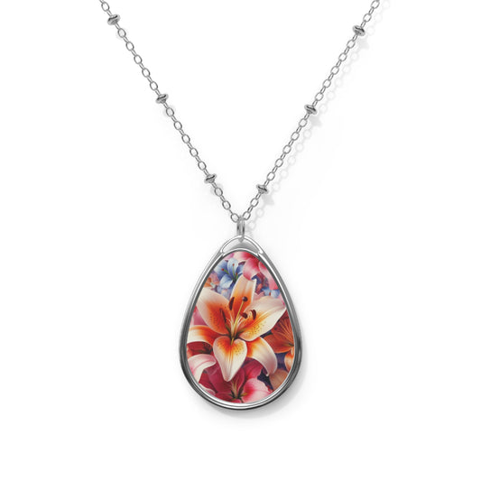 Lillies Oval Necklace