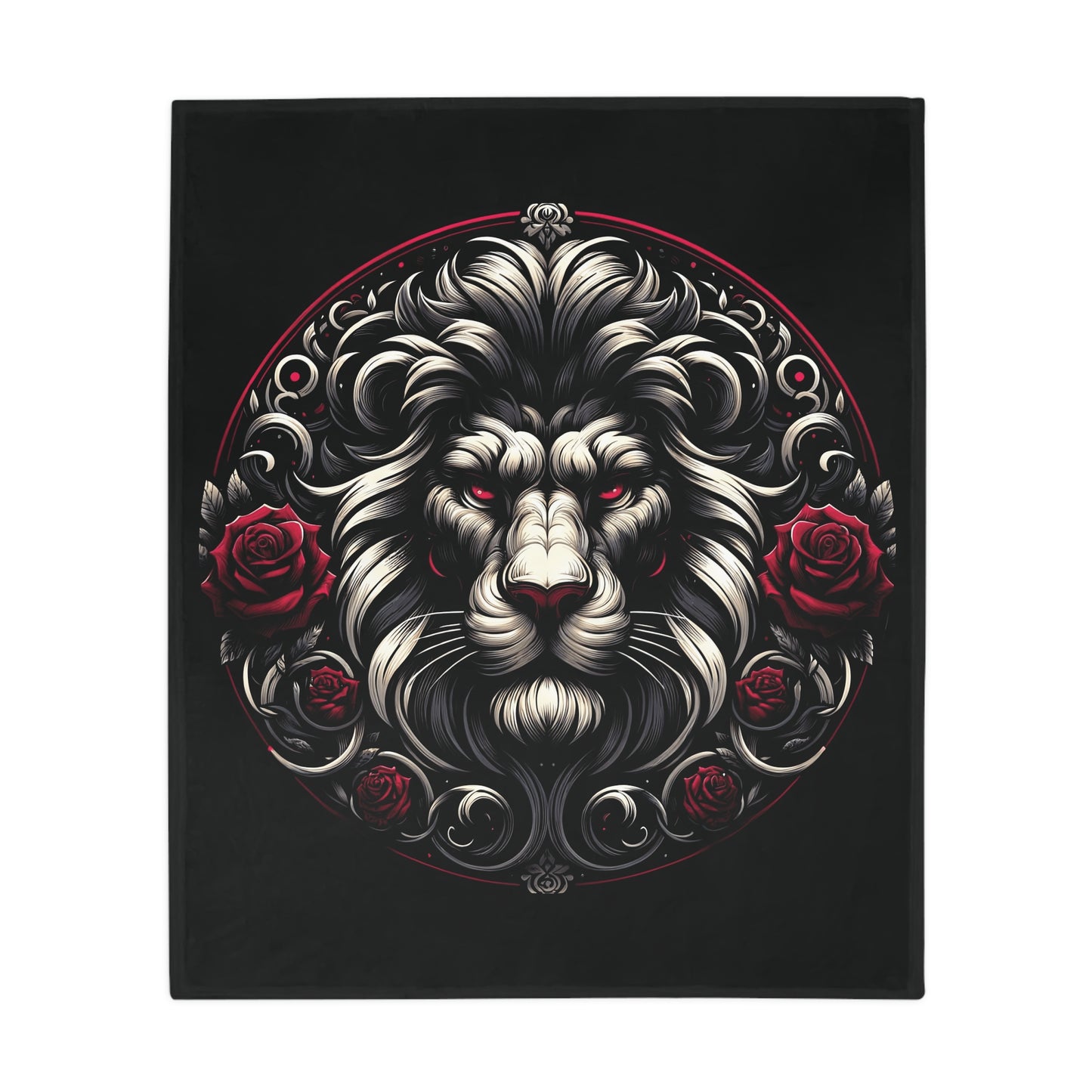 Gothic Leo Plush Fleece Blanket - black