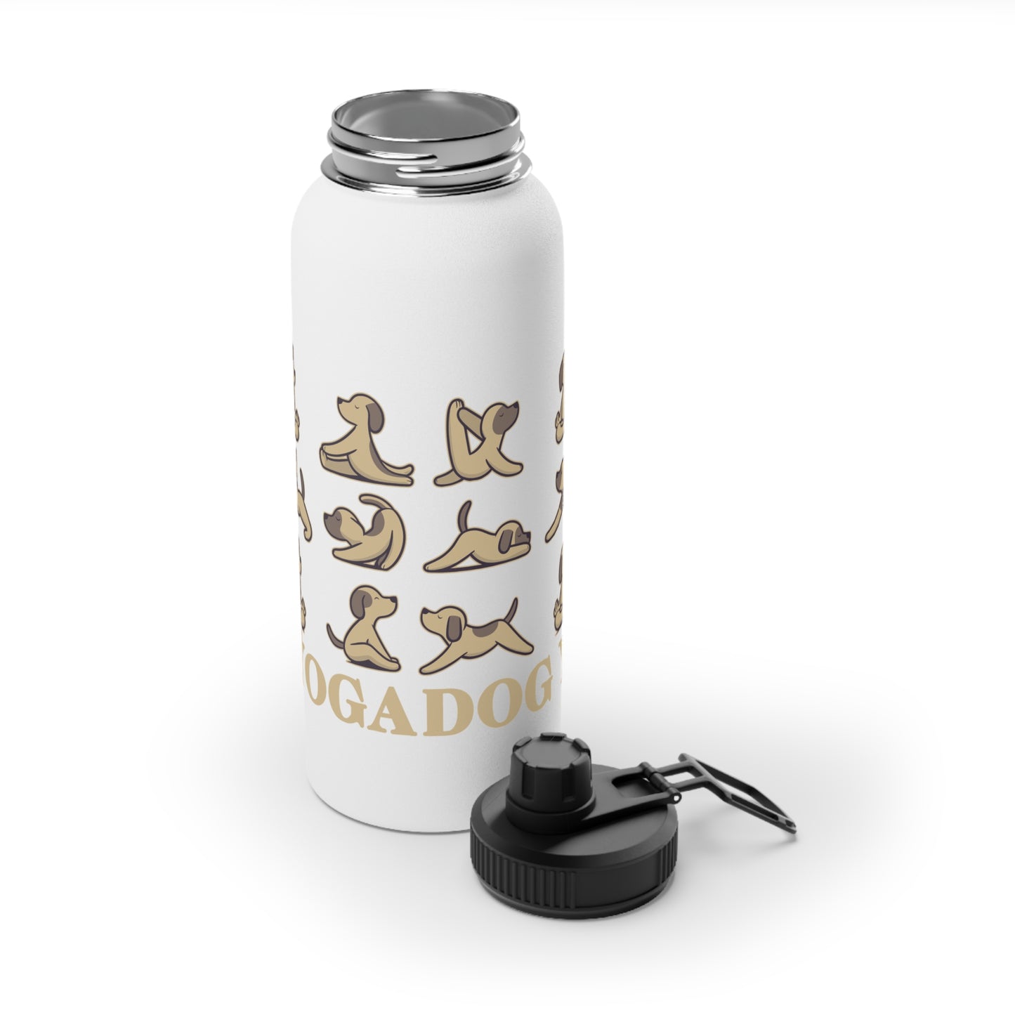 Dog Yoga Stainless Steel Water Bottle - # Sizes