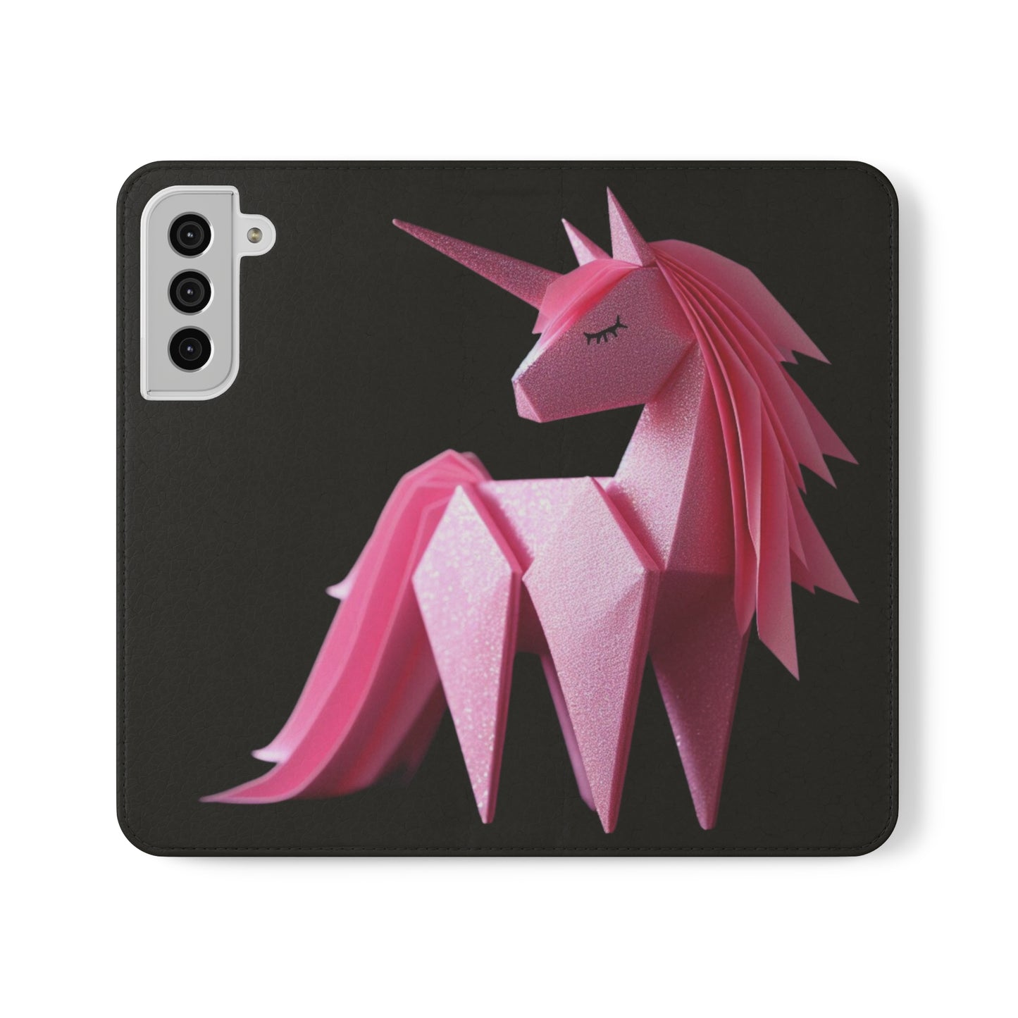 Origami Pink Unicorn Flip Cases iPhone/Samsung