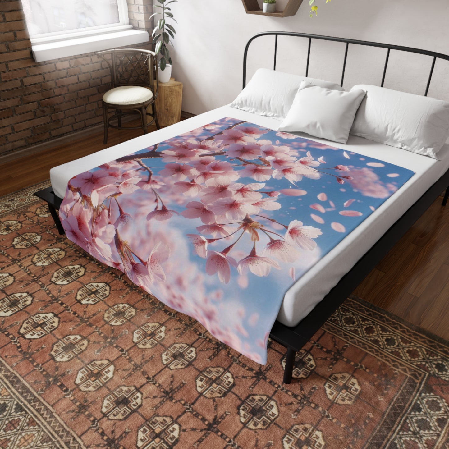 Cherry Blossom #1 Plush Fleece Blanket