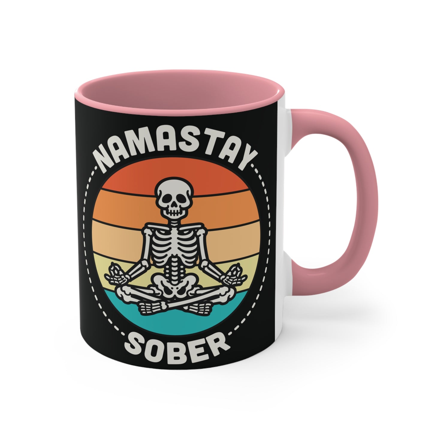 Namastay Sober Color Accent Mug 11oz - Zen Meditation Gift