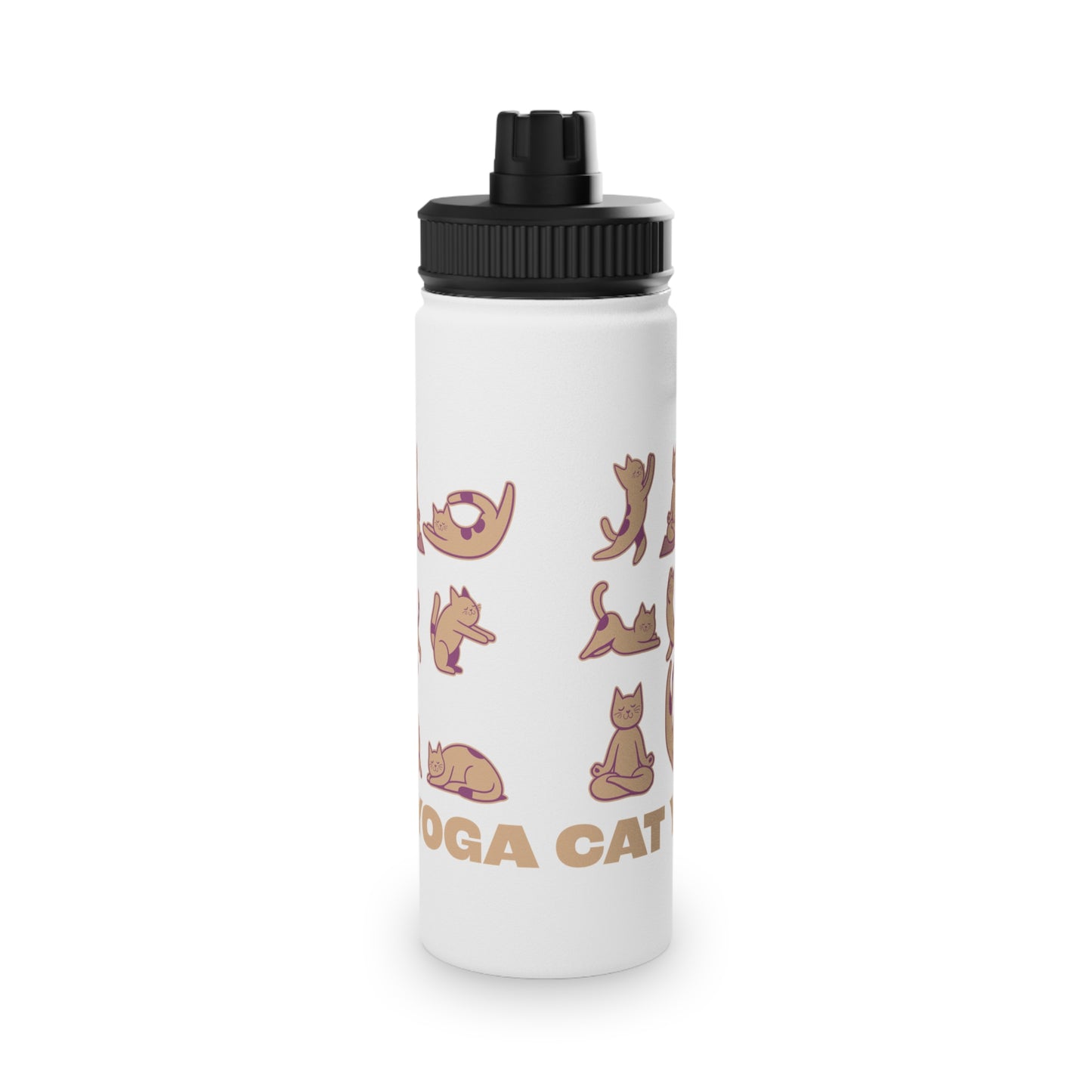 Cat Yoga Stainless Steel Water Bottle - # Sizes