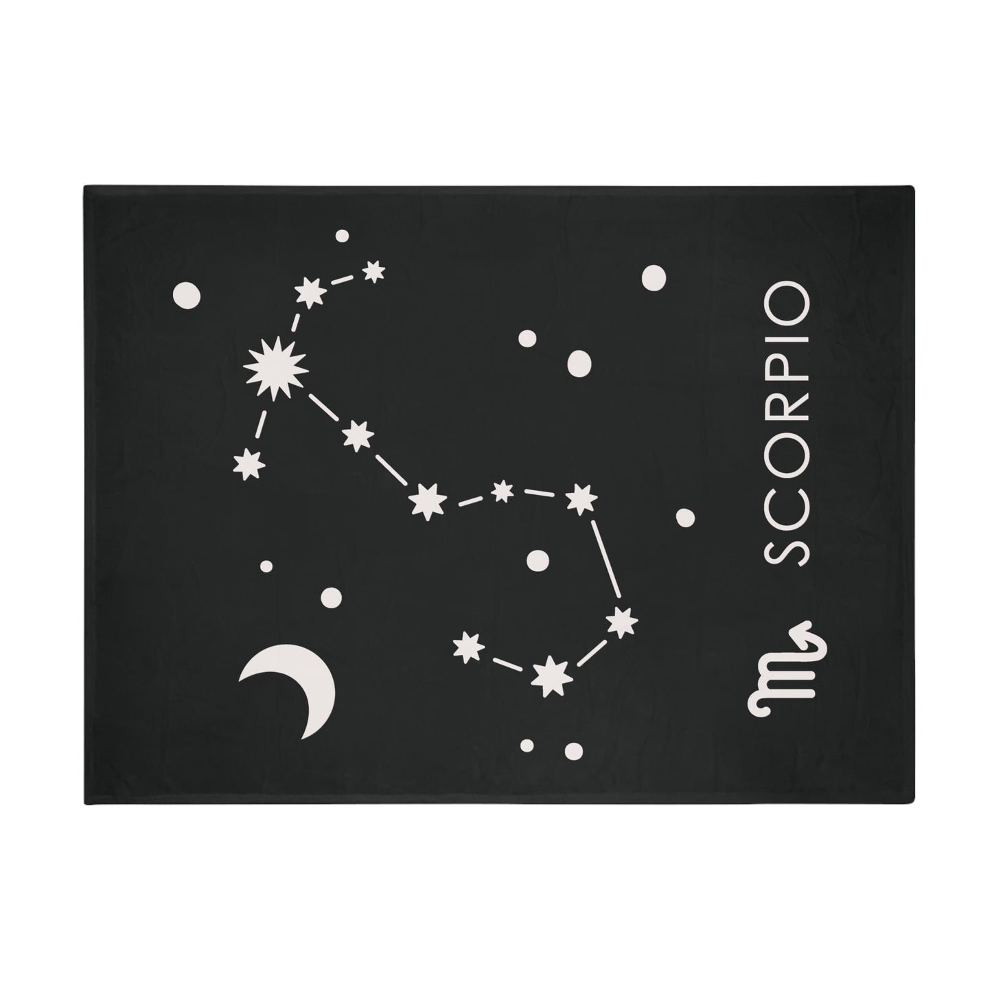 Scorpio Star Map Plush Fleece Blanket - black