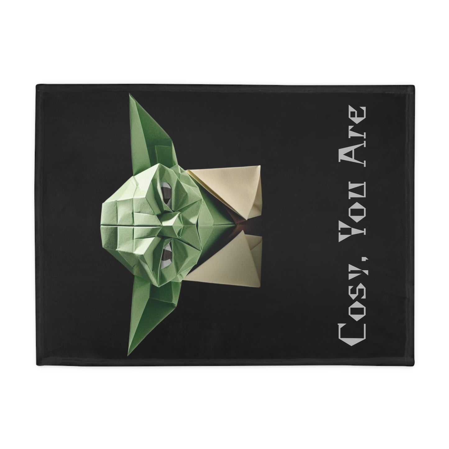 Origami Yoda Plush Fleece Blanket - Black