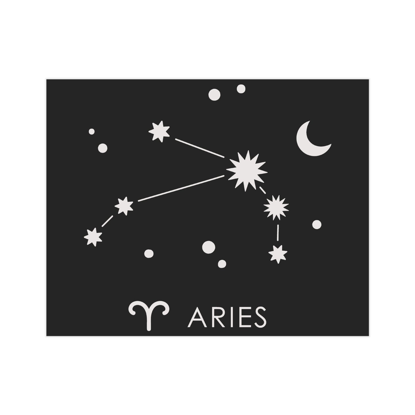 Aries Starmap Unframed Prints - black