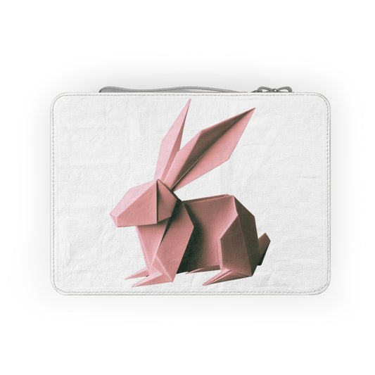 Origami Bunny - pink  Paper Lunch Bag - white