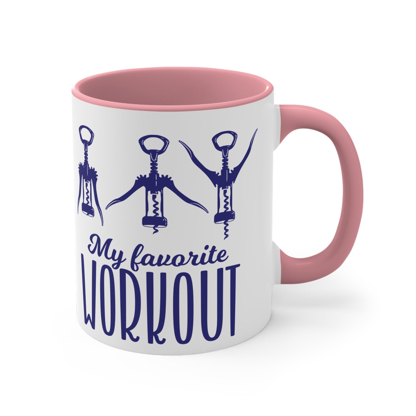 My Favourite Workout Colorful Accent Mug 11oz - For Gym Fitness Enthusiasts