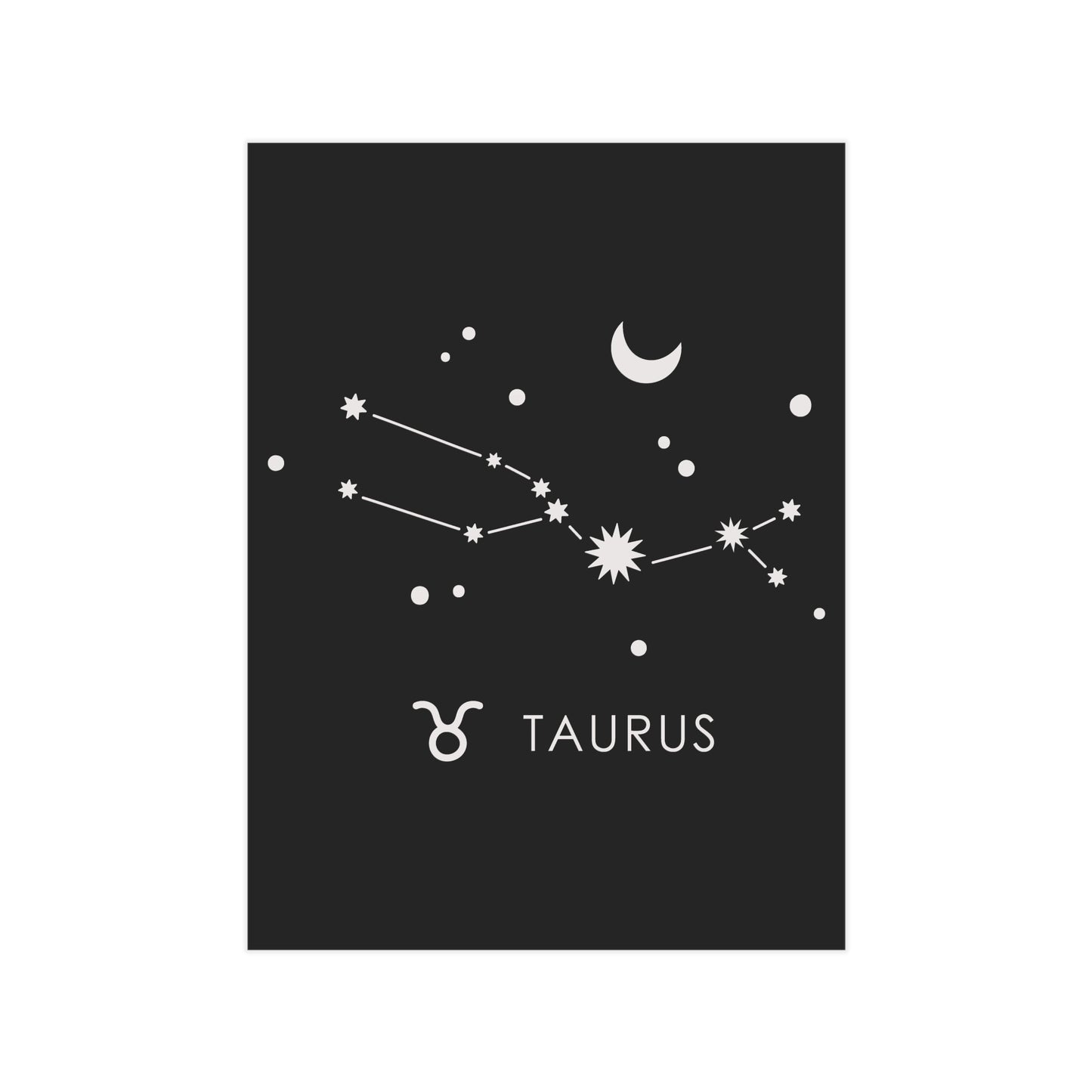 Taurus Starmap Unframed Prints - black