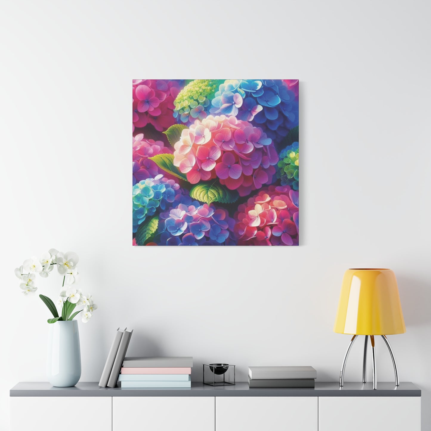 Hydrangeas Classic Canvas - Black