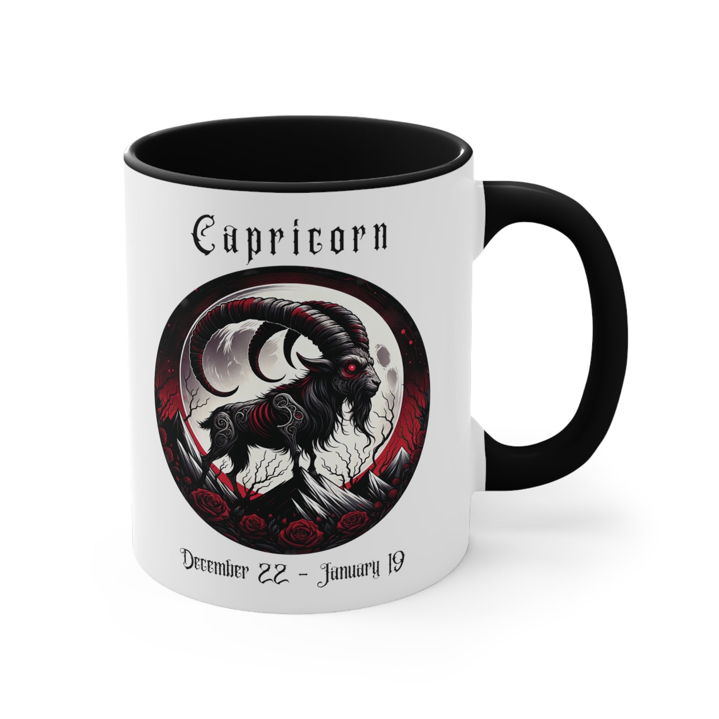 Gothic Capricorn Colorful Accent Mugs, 11oz