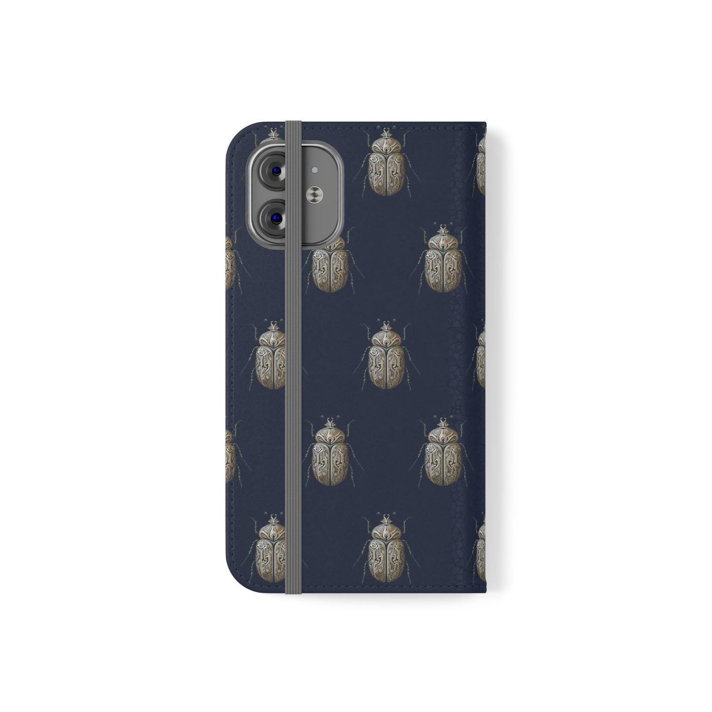 Carved Beetle Flip Cases for iPhone/Samsung - navy