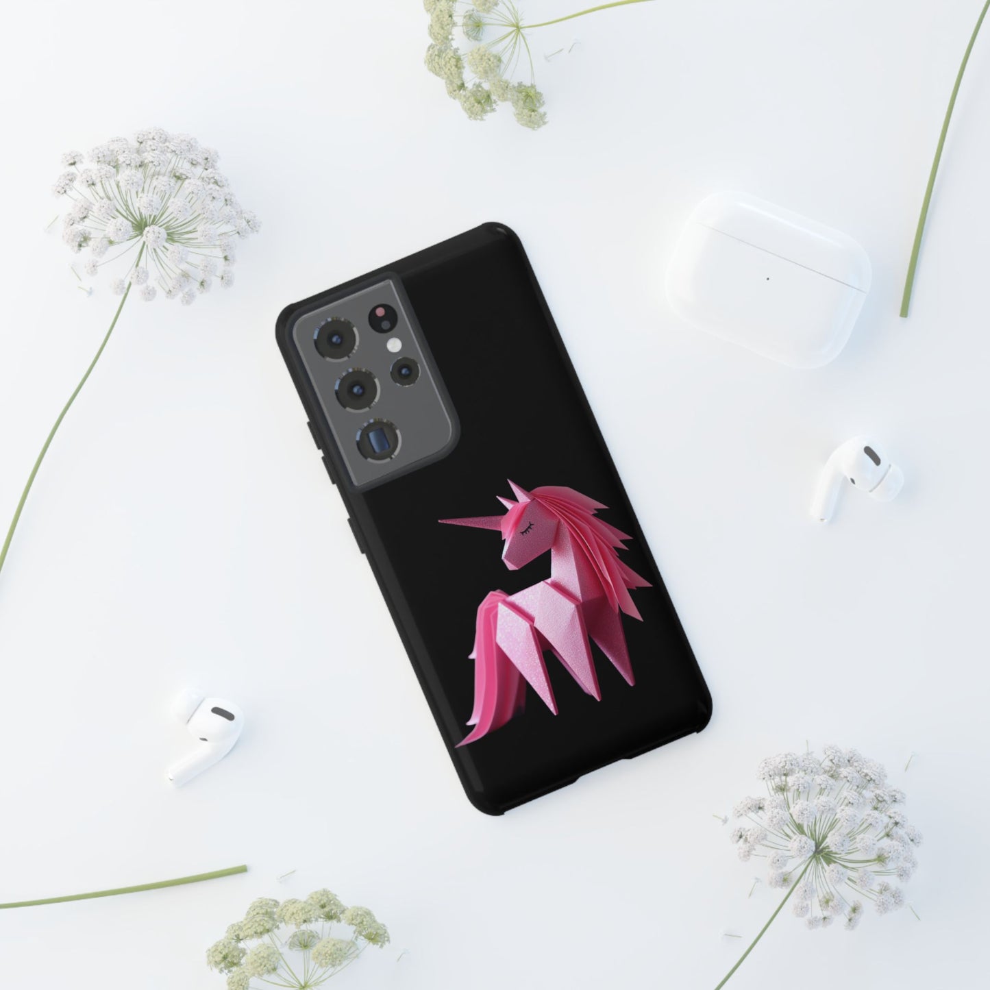 Origami Pink Unicorn Tough Cases iPhone/Google/Samsung