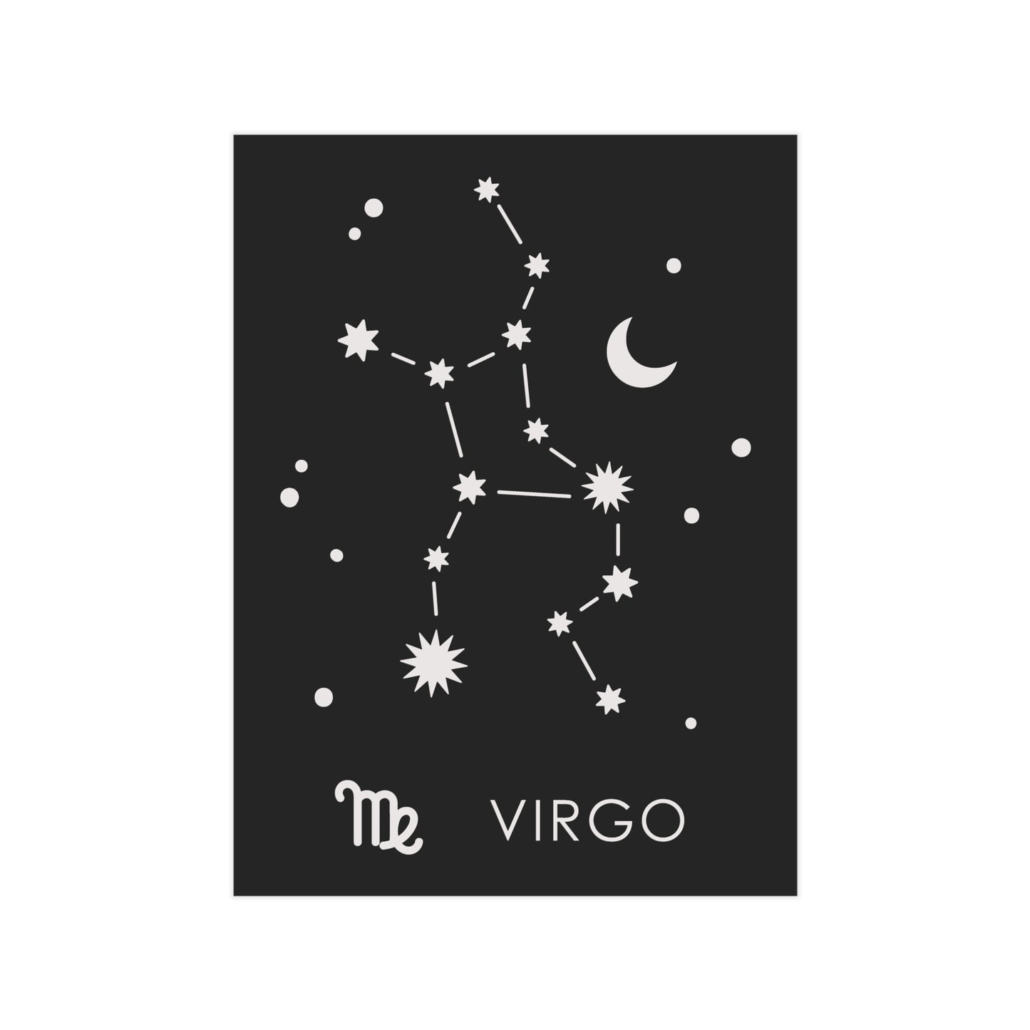 Virgo Starmap Unframed Prints - black