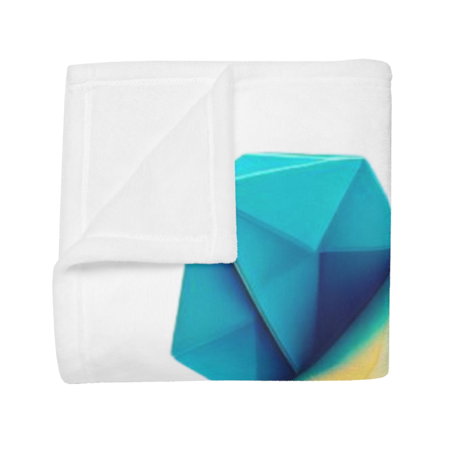 Origami Neon Teddy Plush Fleece Blanket - White