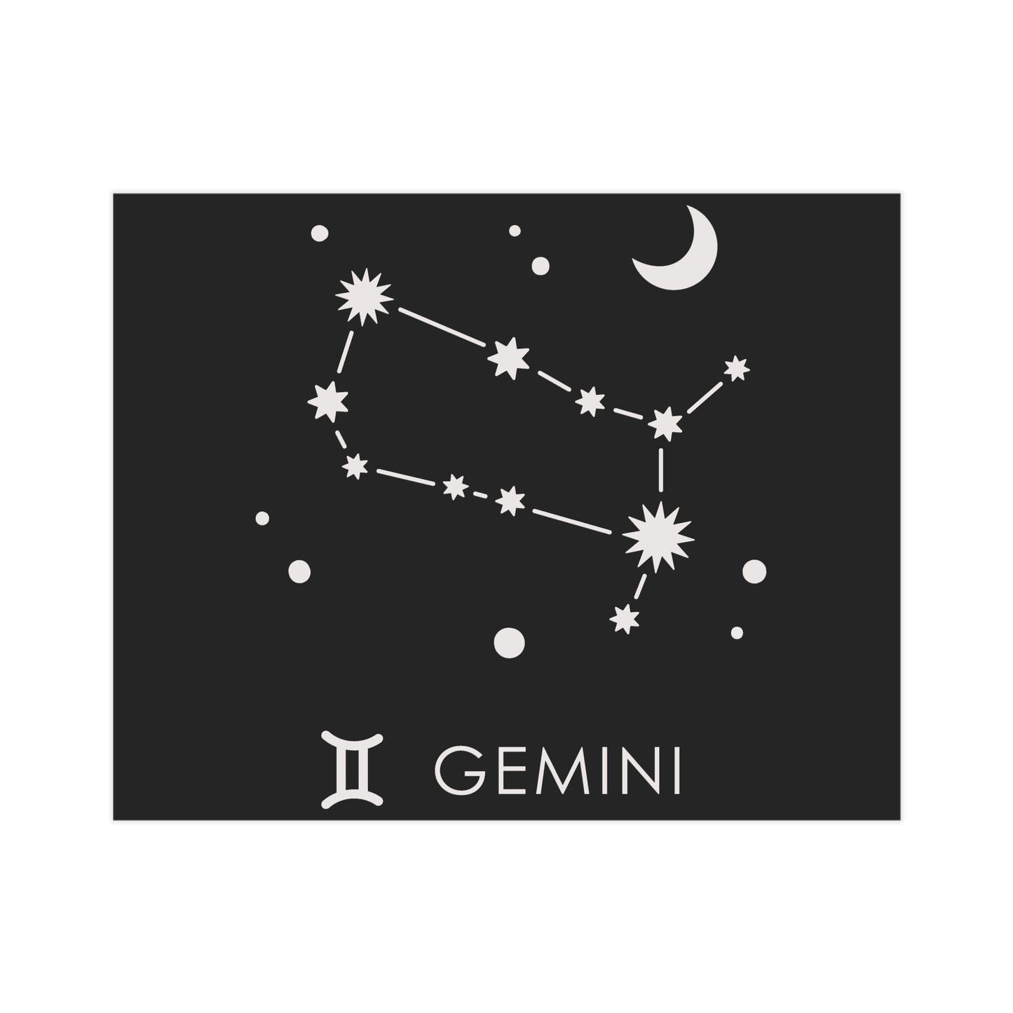 Gemini Starmap Unframed Prints - black