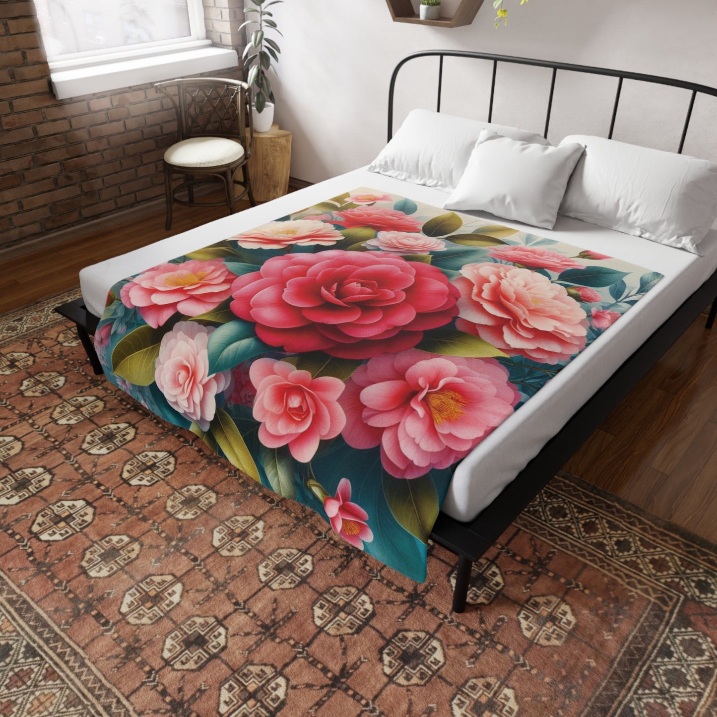 Camelia #1 Plush Fleece Blanket