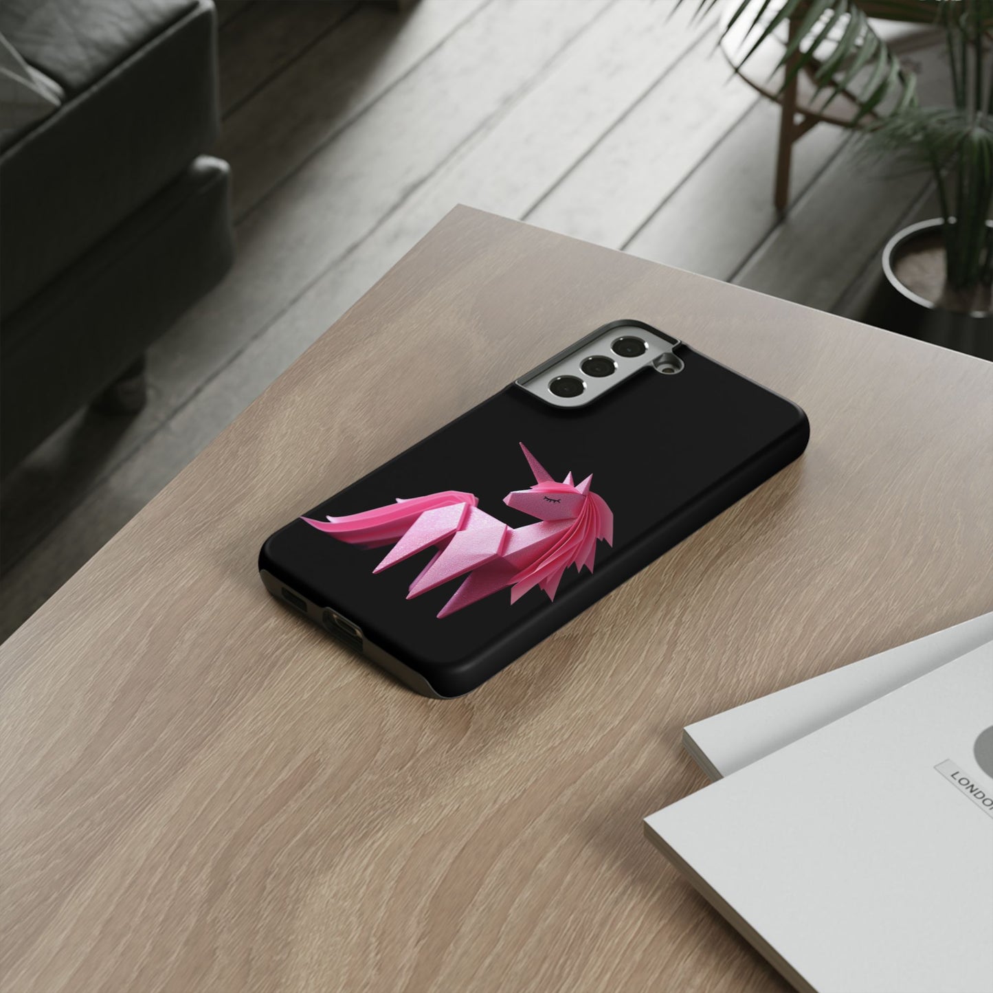 Origami Pink Unicorn Tough Cases iPhone/Google/Samsung