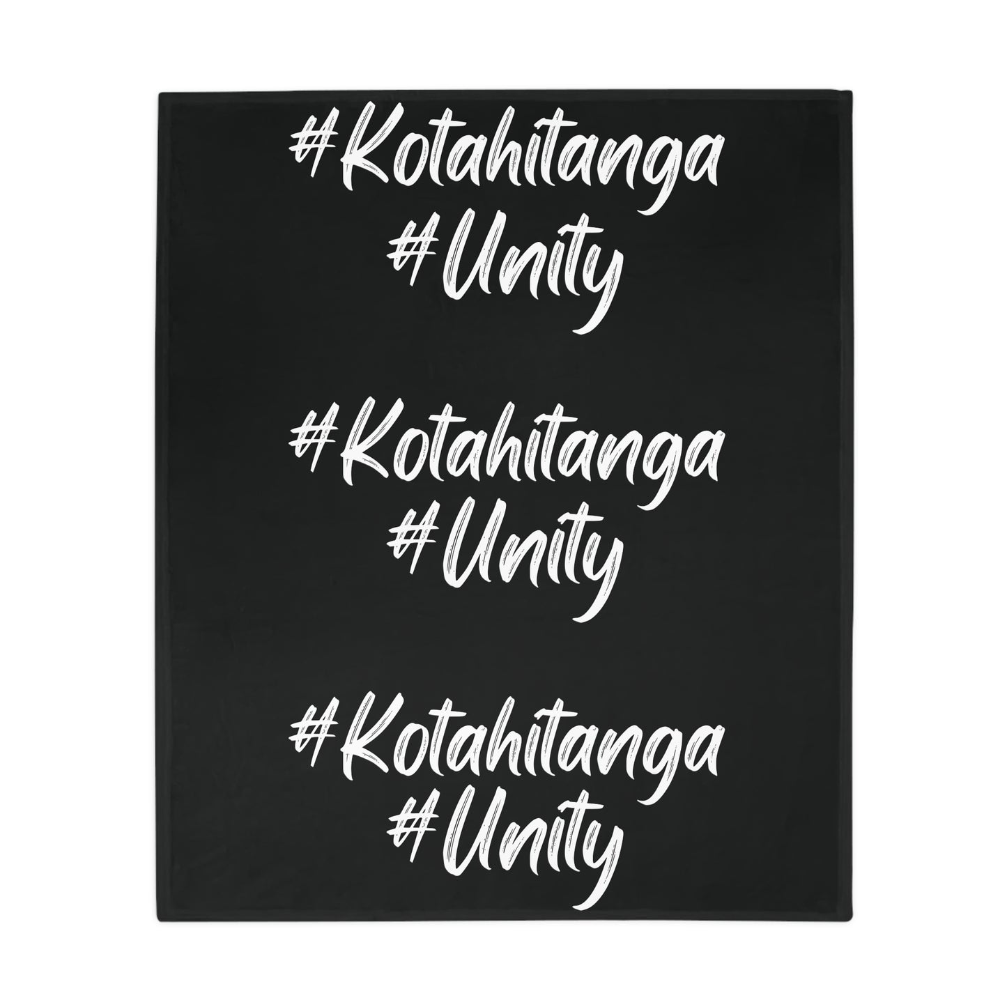 #Kotahitanga #Unity Plush Fleece Blanket - black