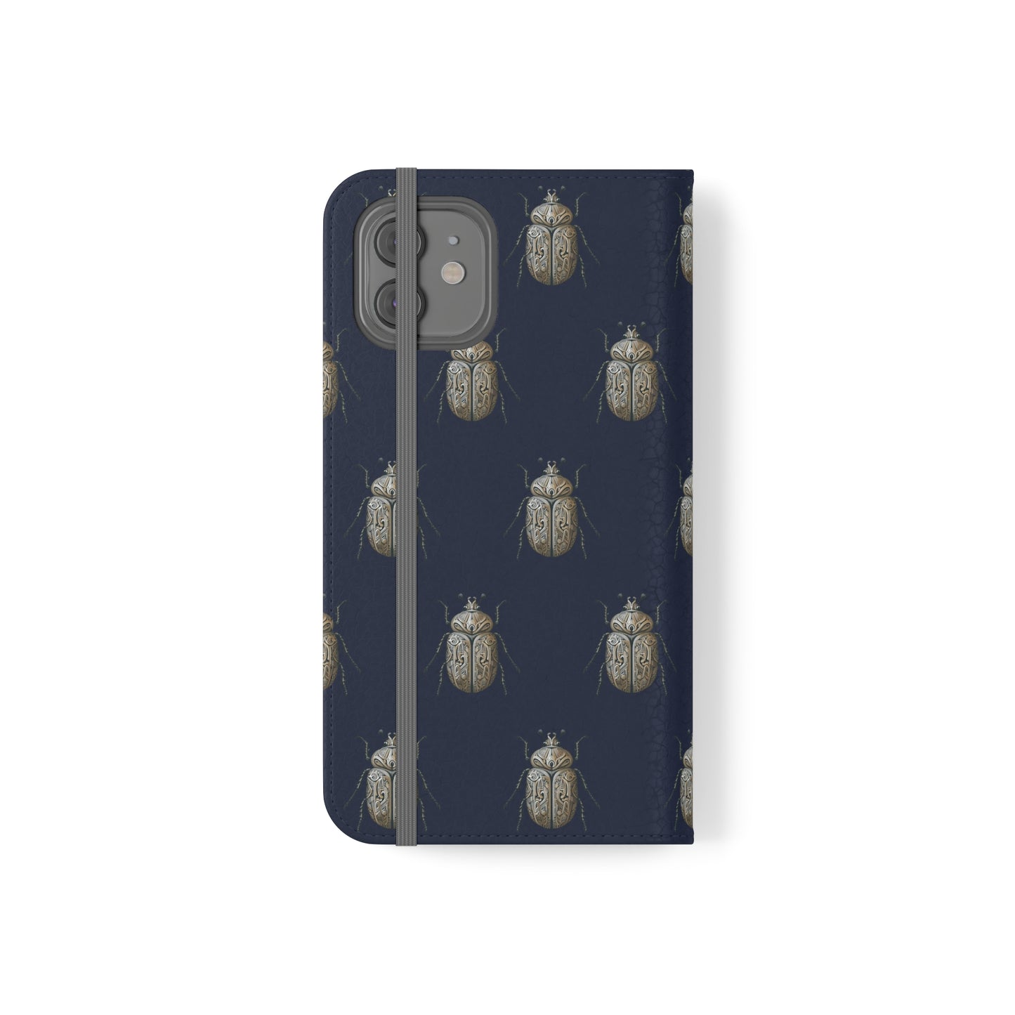 Carved Beetle Flip Cases for iPhone/Samsung - navy