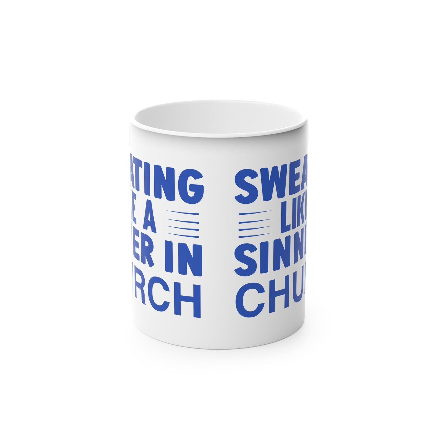 A Sinner in Church Magic Mug - Color Changing Mug for Fitness Enthusiasts