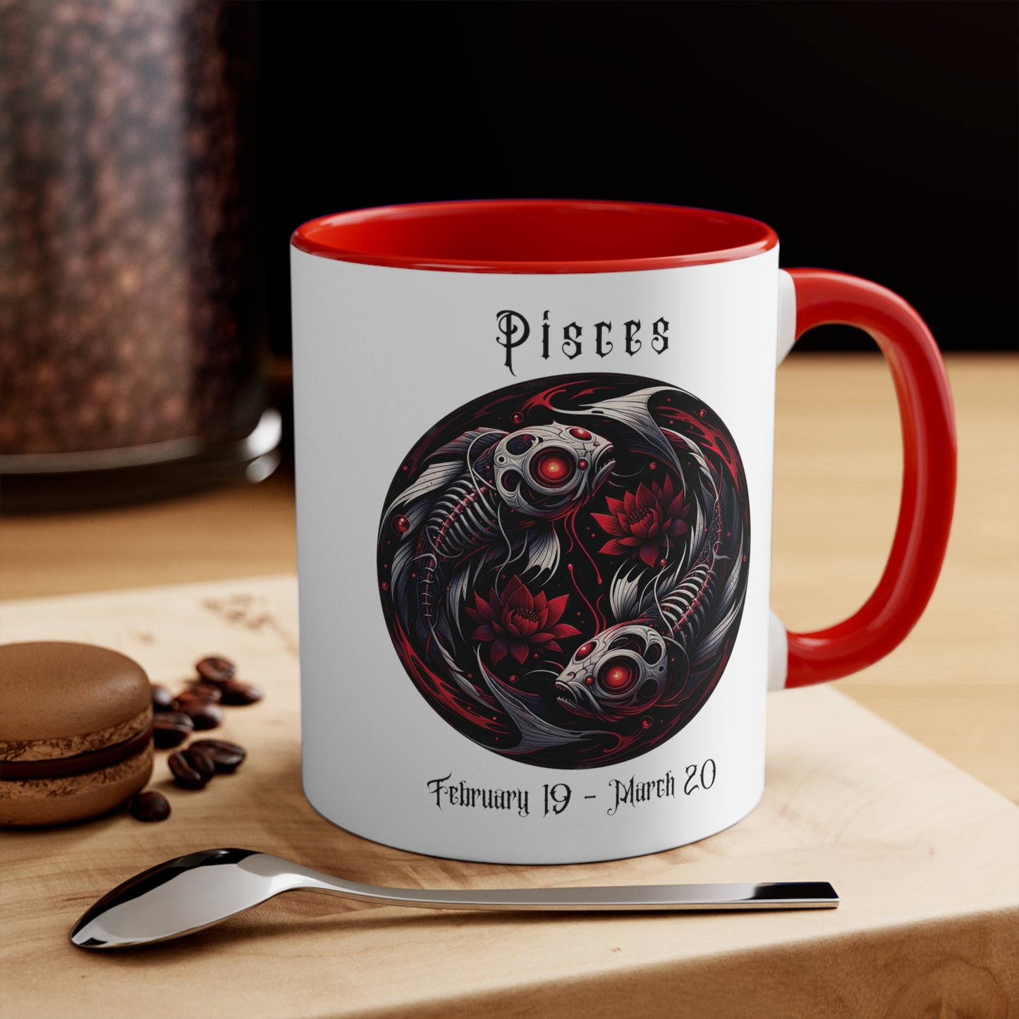 Gothic Pisces Colorful Accent Mugs, 11oz