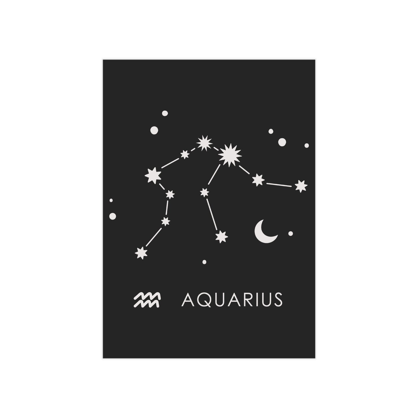 Aquarius Starmap Unframed Prints - black