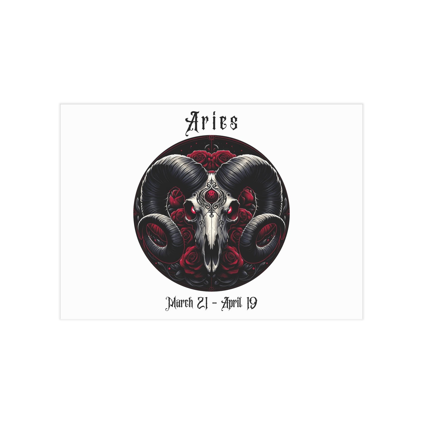 Gothic Aries Unframed Prints - white